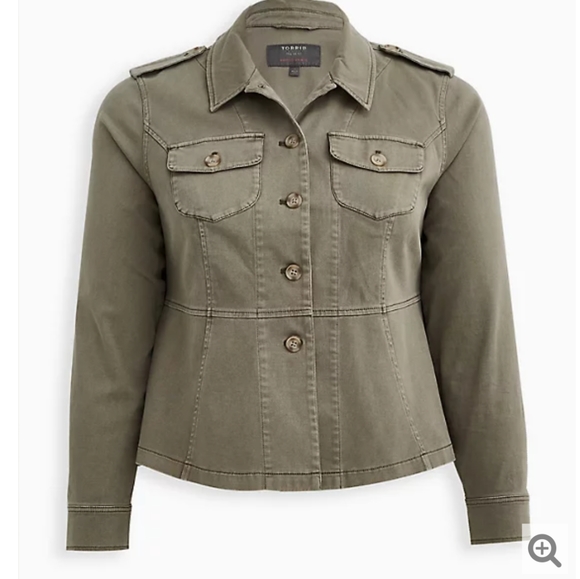 torrid Jackets & Blazers - Torrid olive green peplum utility jacket NWT